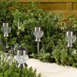 Crystal Stainless Steel Light - 4 Pack 8 Crystal Stainless Steel Light - 4 Pack -Garden Centre Store 160612 2