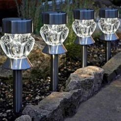 Crystal Stainless Steel Light - 4 Pack 9 Crystal Stainless Steel Light - 4 Pack -Garden Centre Store 160612 3