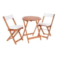 Raffles Bistro Set With Cushions - Natural 5 Raffles Bistro Set With Cushions - Natural -Garden Centre Store 160798 2