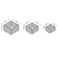 Kendal Square Planter - Set Of 3 -Garden Centre Store 161360 2