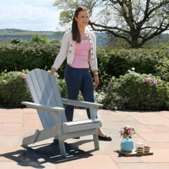Folding Chair-Light Grey -Garden Centre Store 161412 2