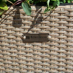 Square Rattan Planter In Natural Weave-Pack Of 2 -Garden Centre Store 161441 2