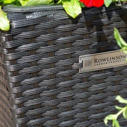 Square Rattan Planter In Black Weave-Pack Of 2 -Garden Centre Store 161442 2