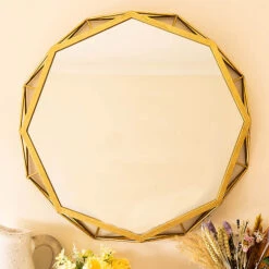 Golden Octagonal Indoor Mirror